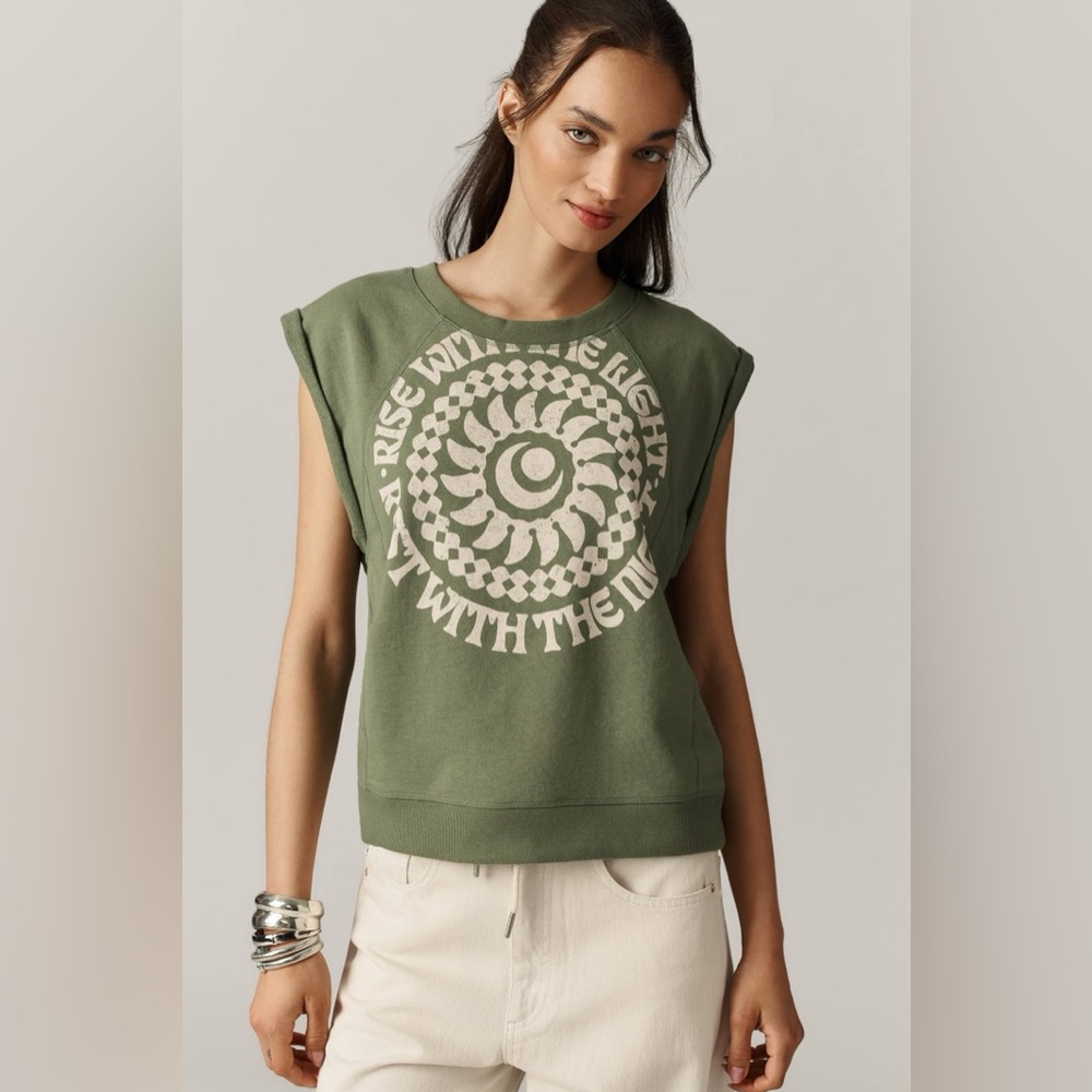 NWOT Real Fun, Wow! x Pilcro Rise with the Night Graphic Muscle Tee - Picture 6 of 6